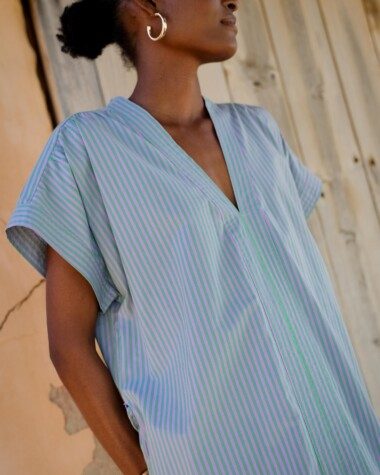 Robe Ella – Rayure Sido Lavande
