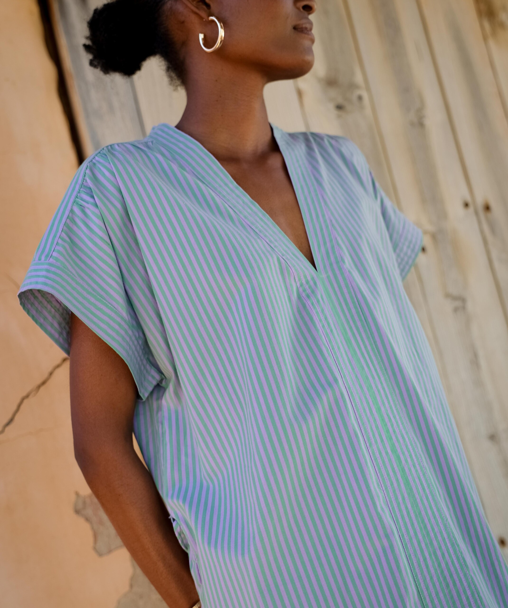 Robe Ella – Rayure Sido Lavande