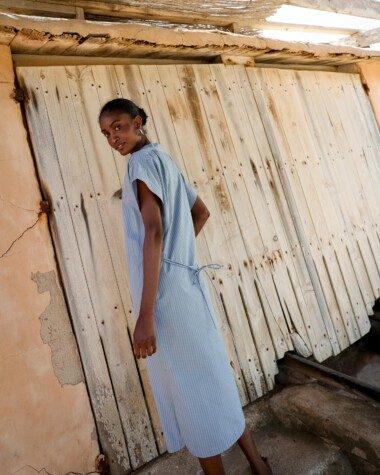 Robe Ella – Rayure Sido Lavande