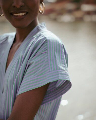 Robe Ella – Rayure Sido Lavande
