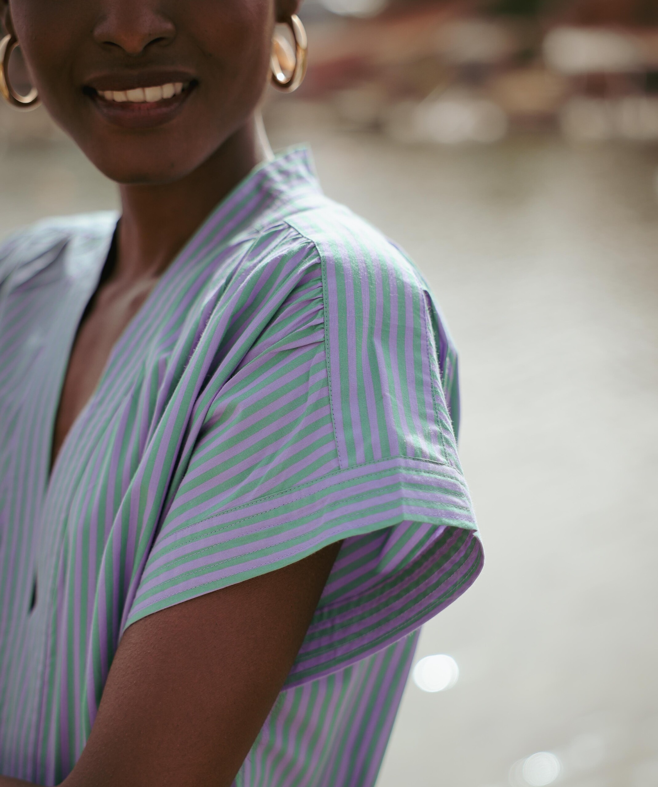 Robe Ella – Rayure Sido Lavande