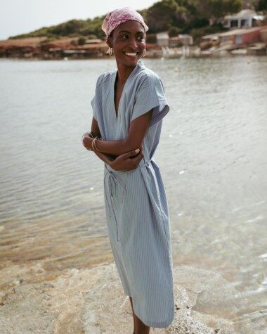 Robe Ella – Rayure Sido Lavande