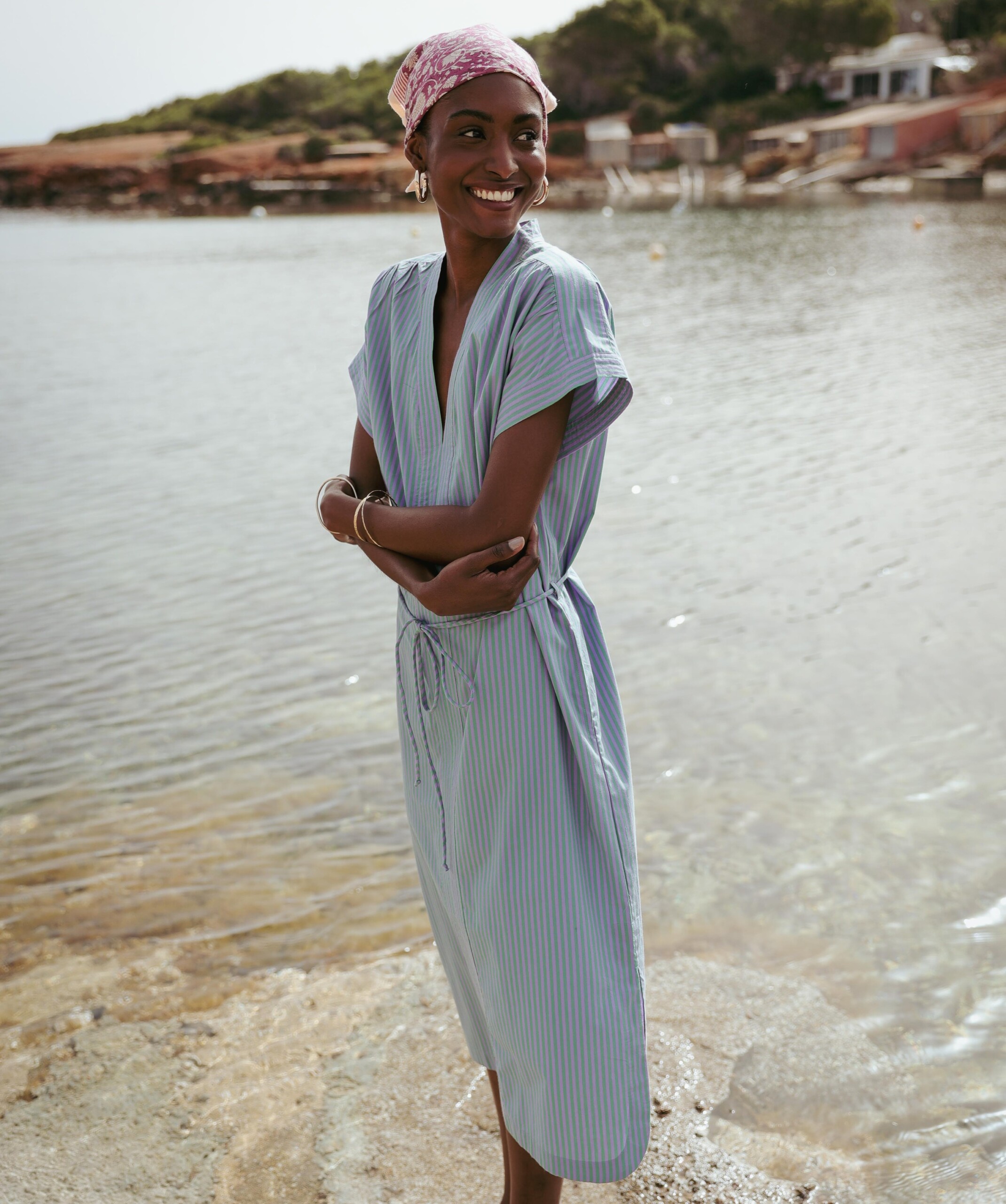 Robe Ella – Rayure Sido Lavande