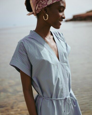 Robe Ella – Rayure Sido Lavande