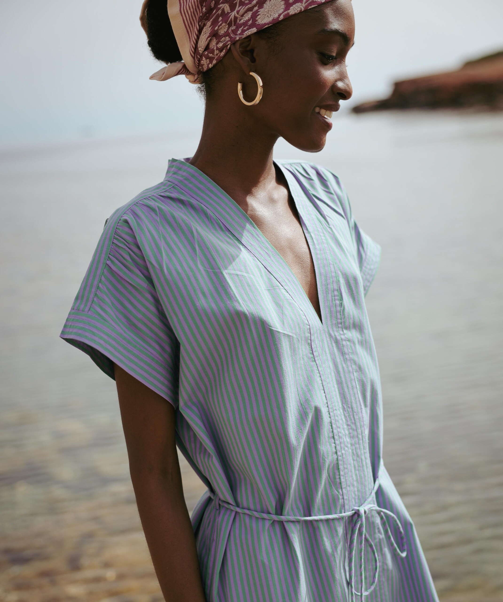 Robe Ella – Rayure Sido Lavande