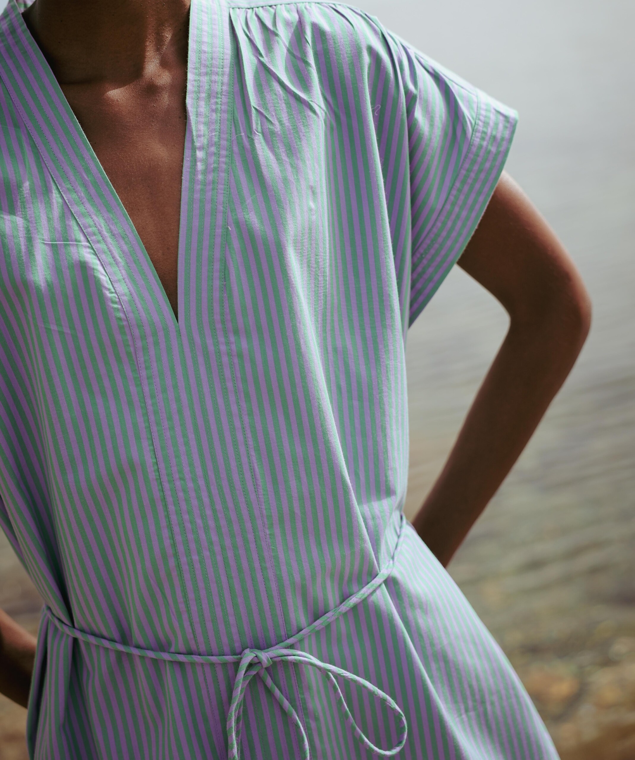 Robe Ella – Rayure Sido Lavande