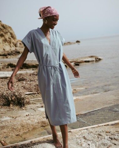 Robe Ella – Rayure Sido Lavande
