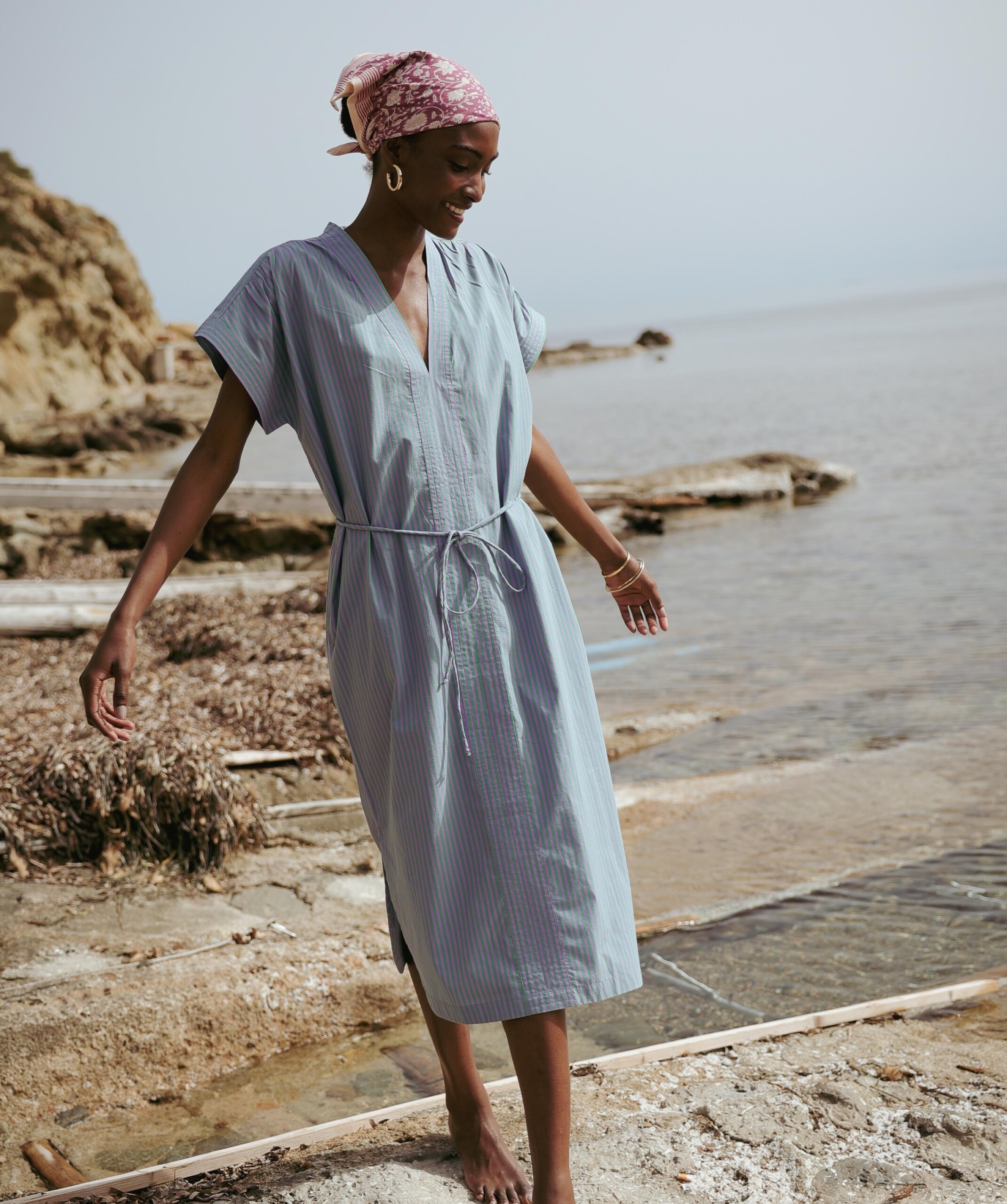Robe Ella – Rayure Sido Lavande