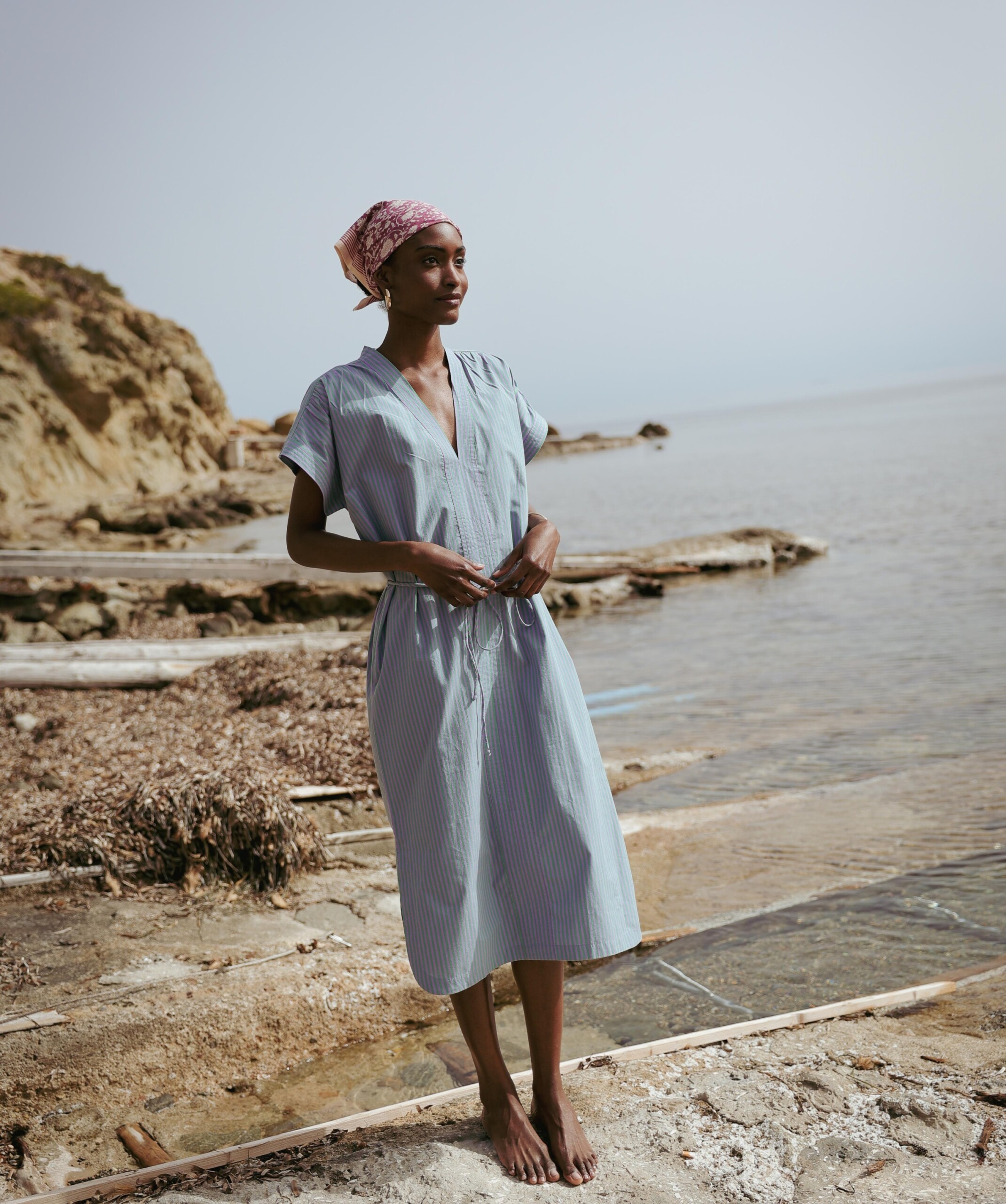 Robe Ella – Rayure Sido Lavande