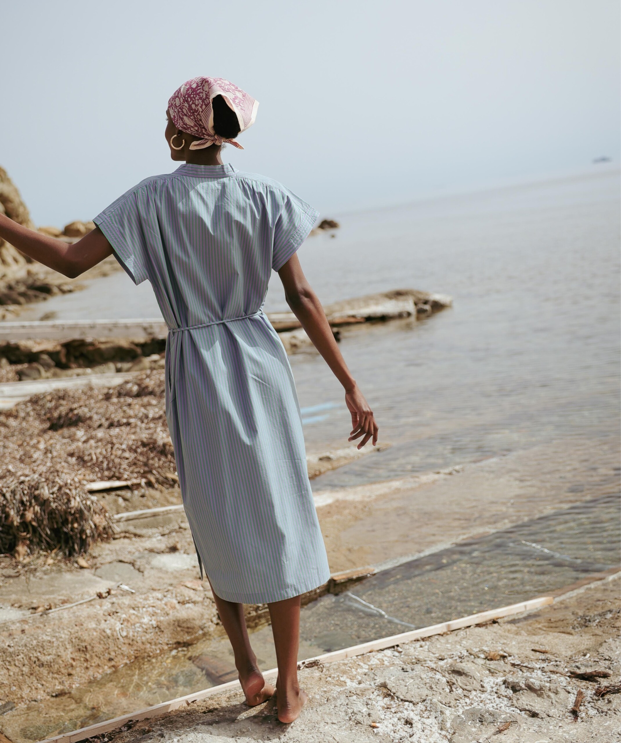 Robe Ella – Rayure Sido Lavande