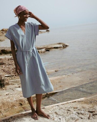 Robe Ella – Rayure Sido Lavande