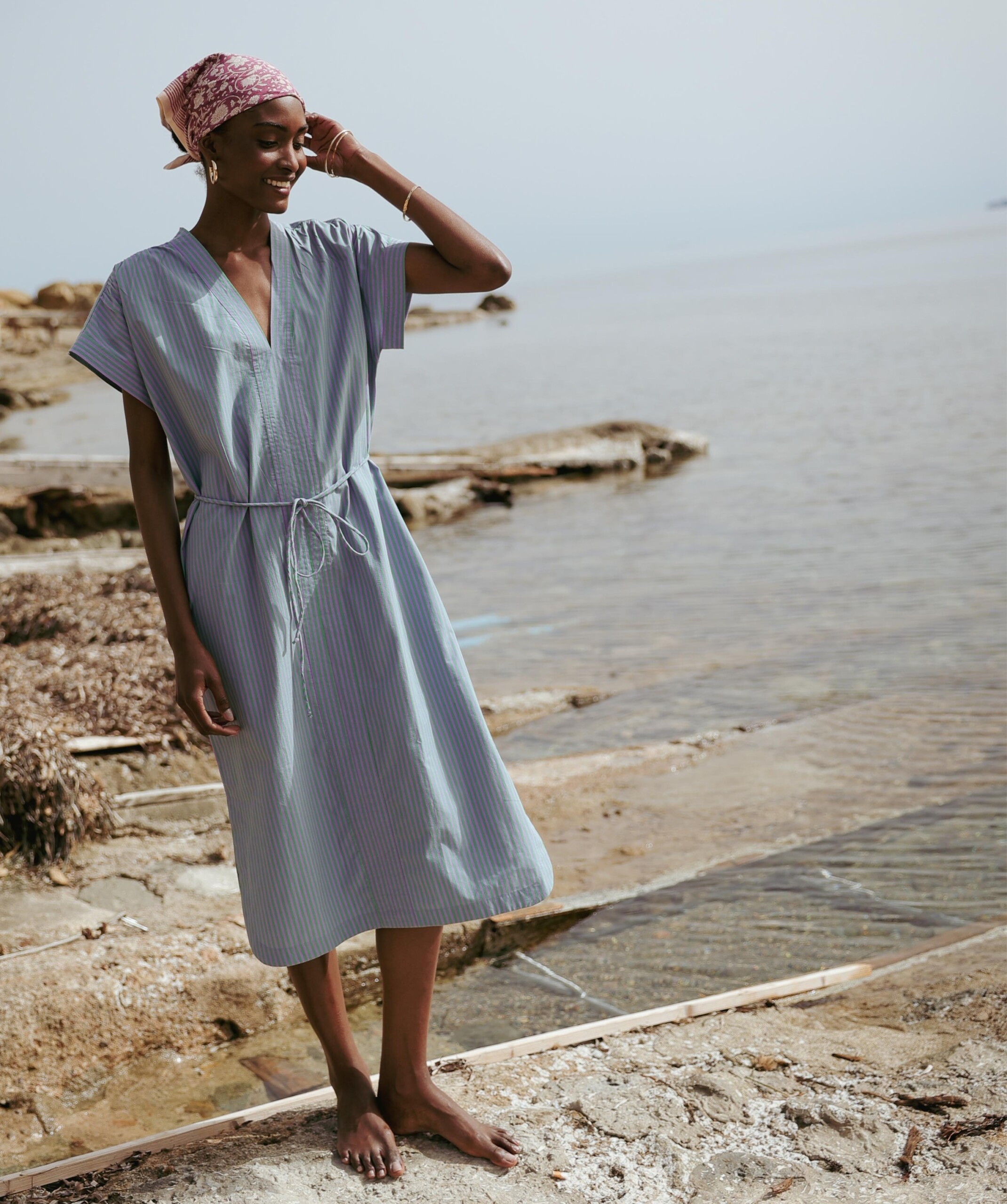 Robe Ella – Rayure Sido Lavande