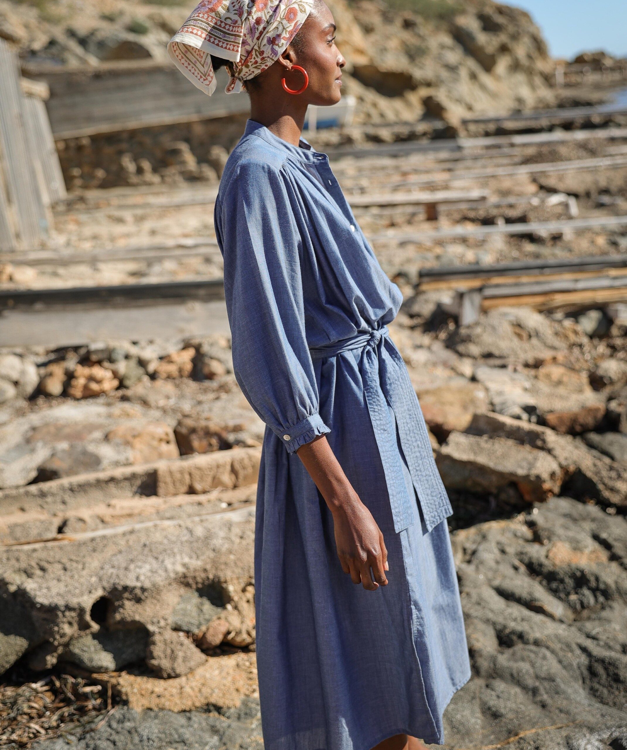 Robe Toscane – Chambray Bleu