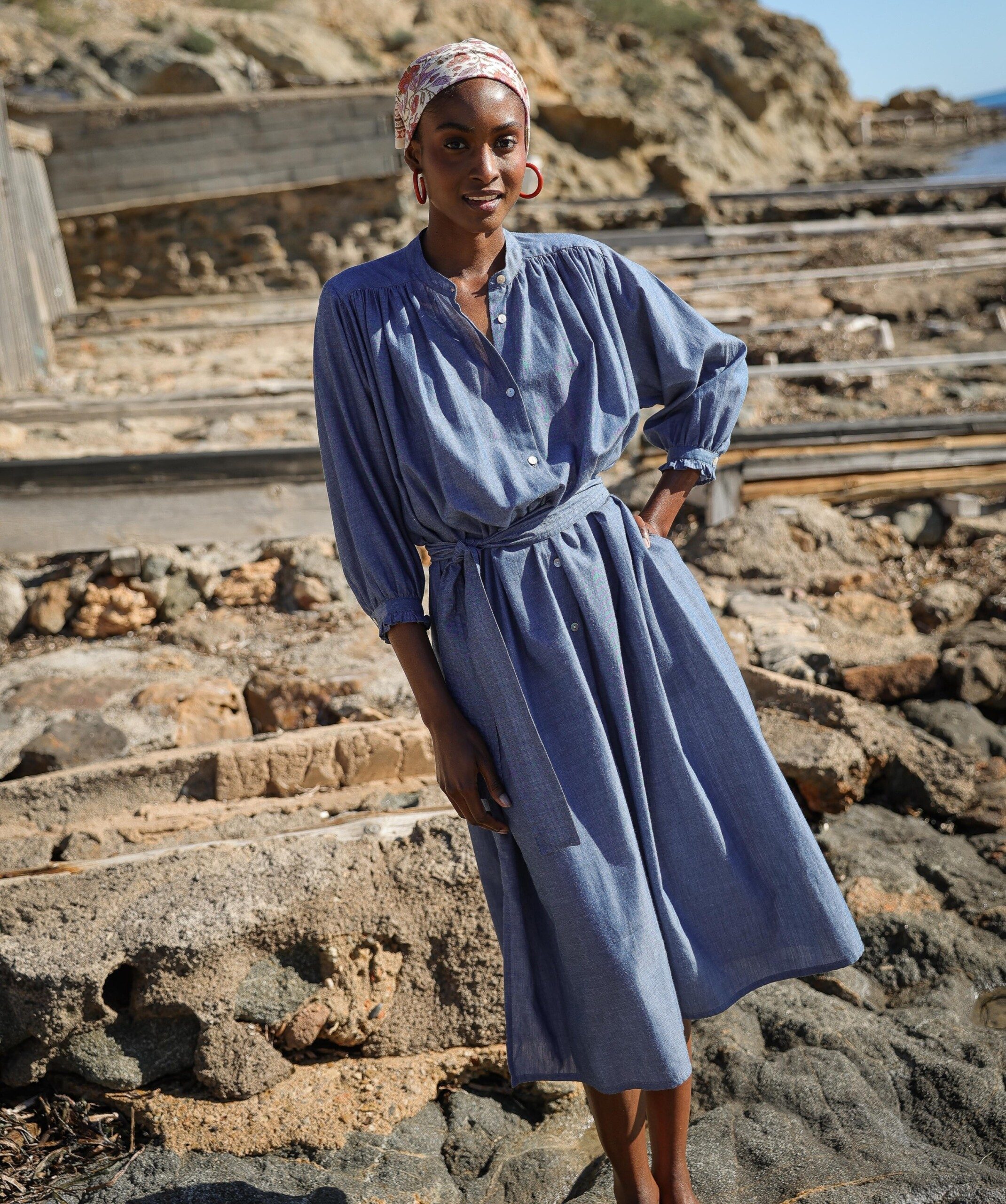 Robe Toscane – Chambray Bleu