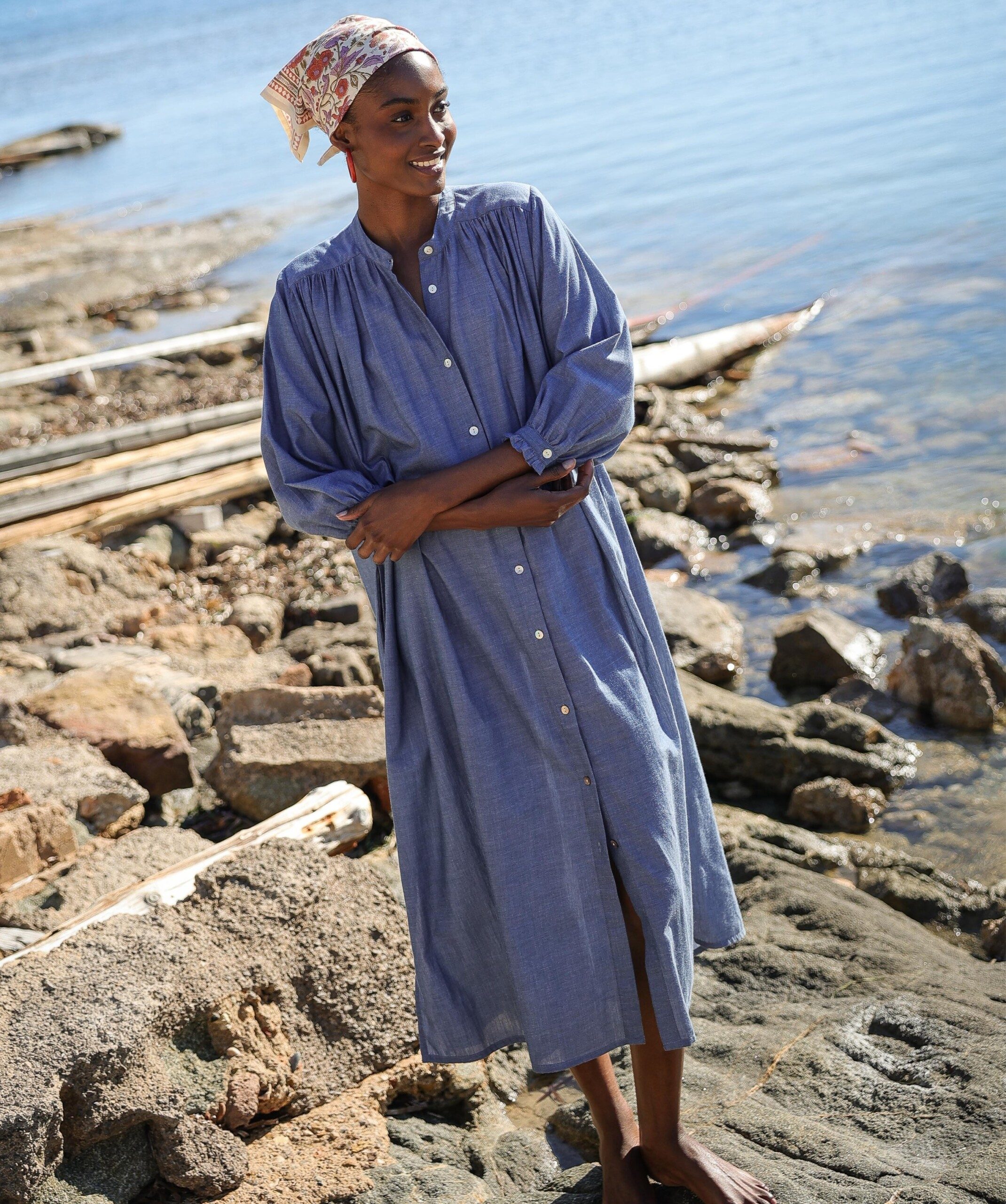 Robe Toscane – Chambray Bleu
