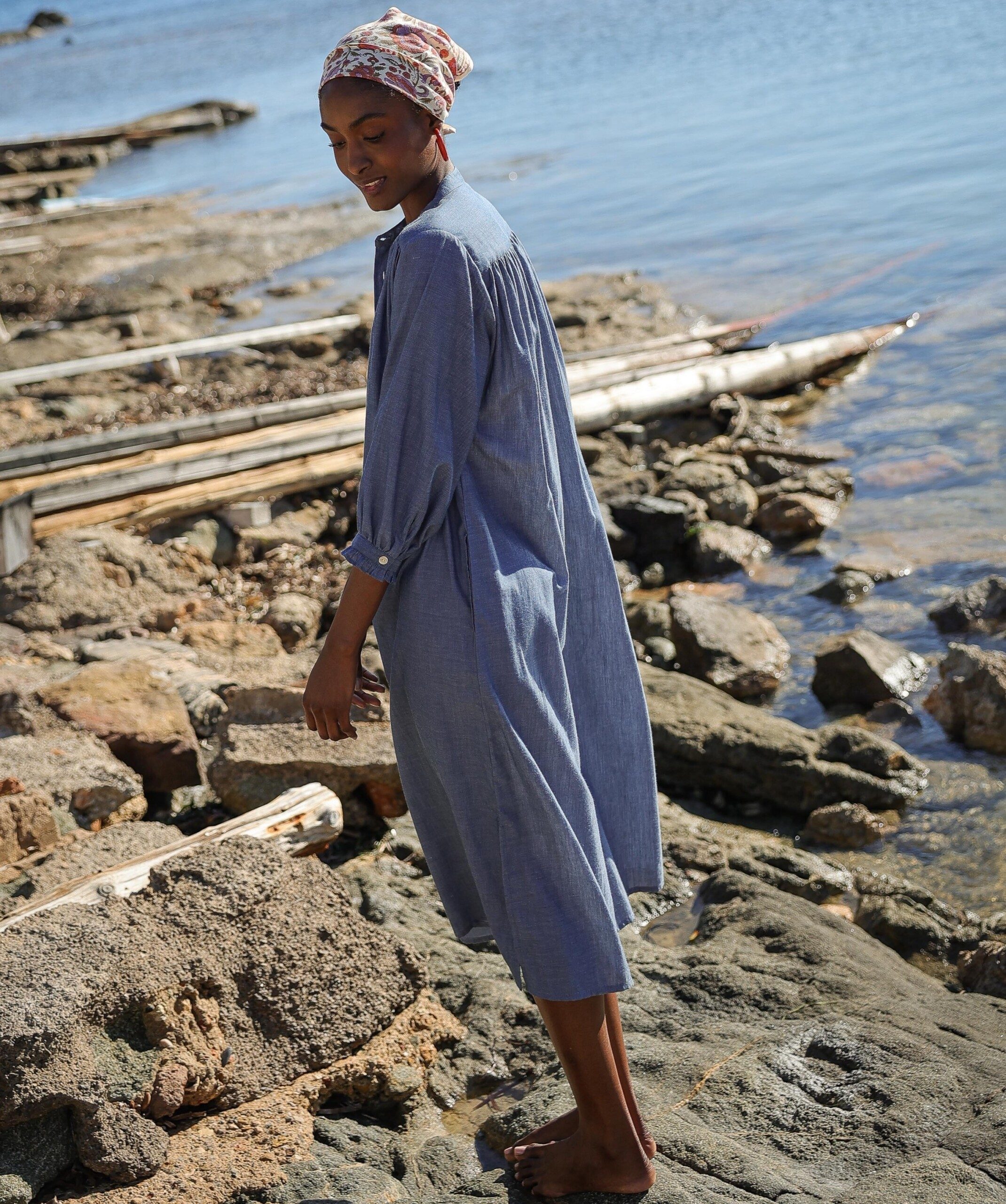 Robe Toscane – Chambray Bleu