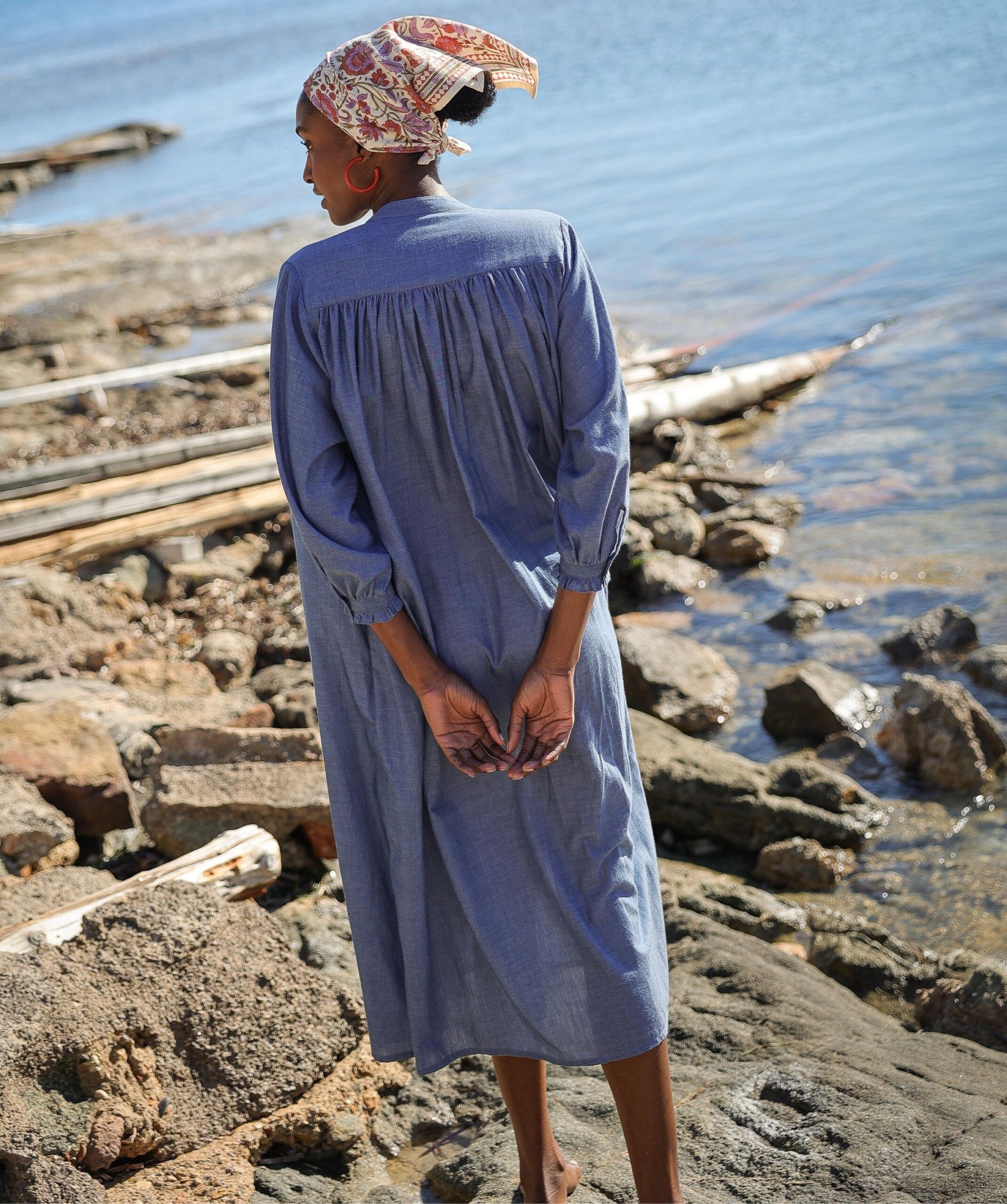 Robe Toscane – Chambray Bleu