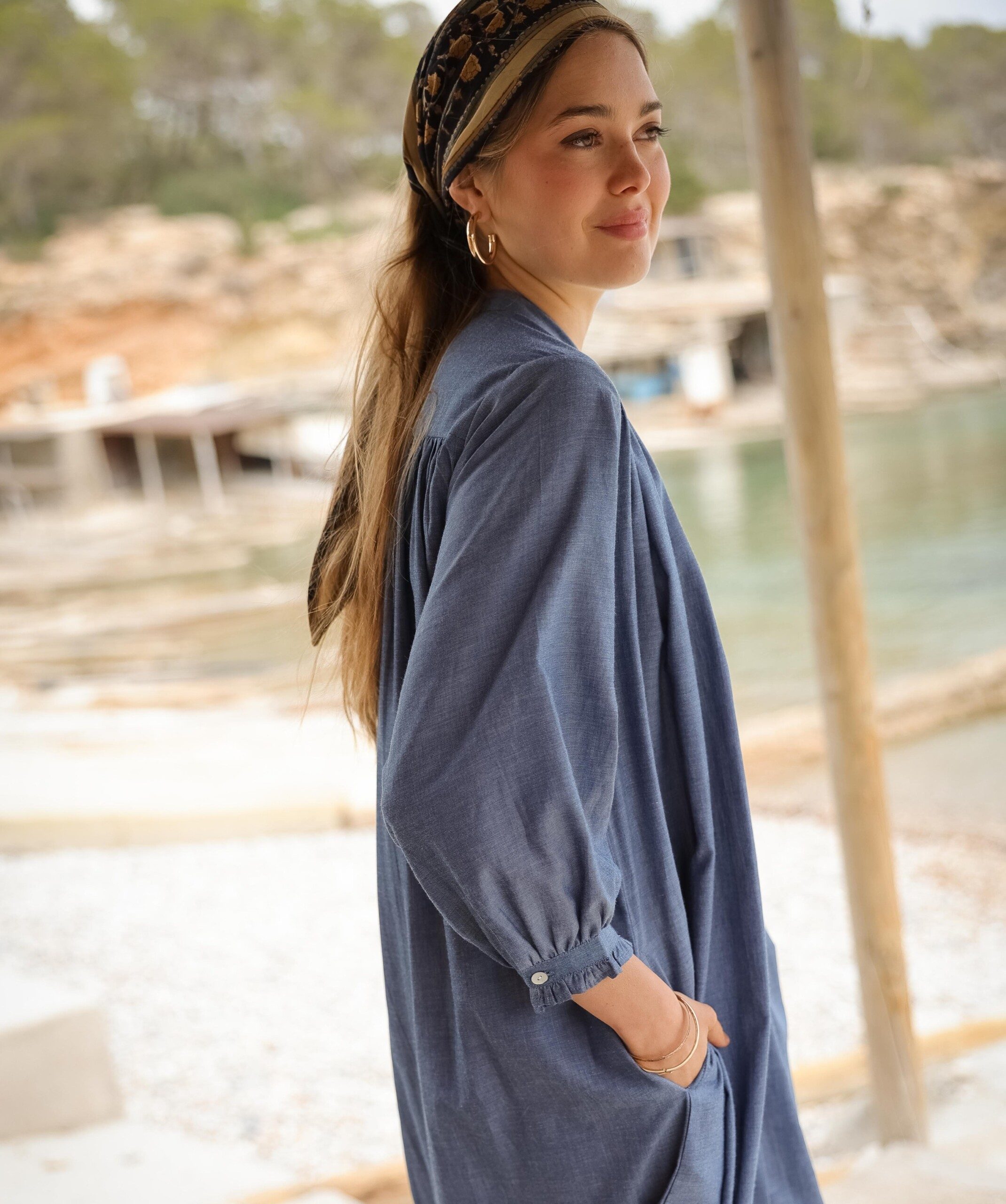 Robe Toscane – Chambray Bleu
