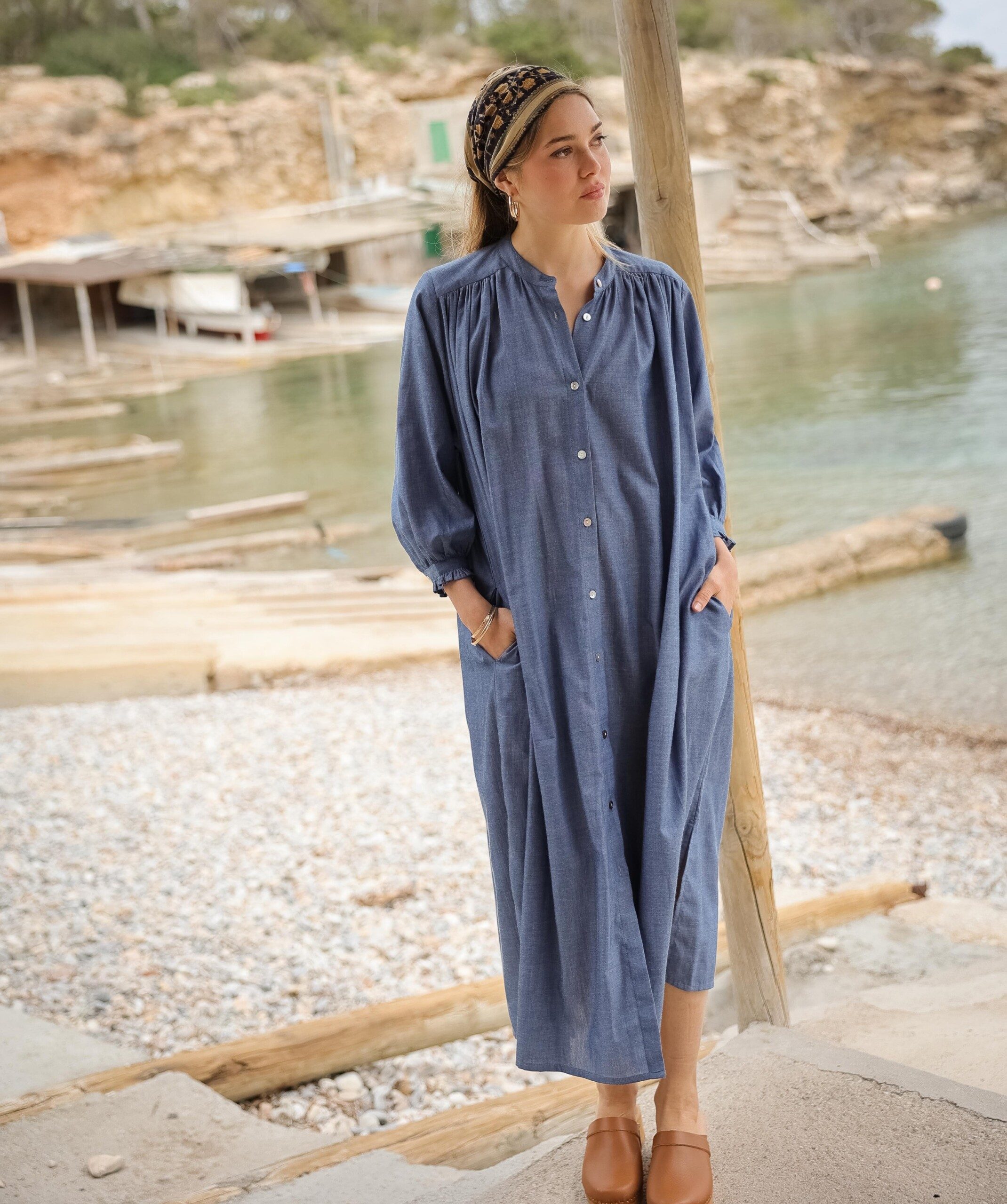 Robe Toscane – Chambray Bleu