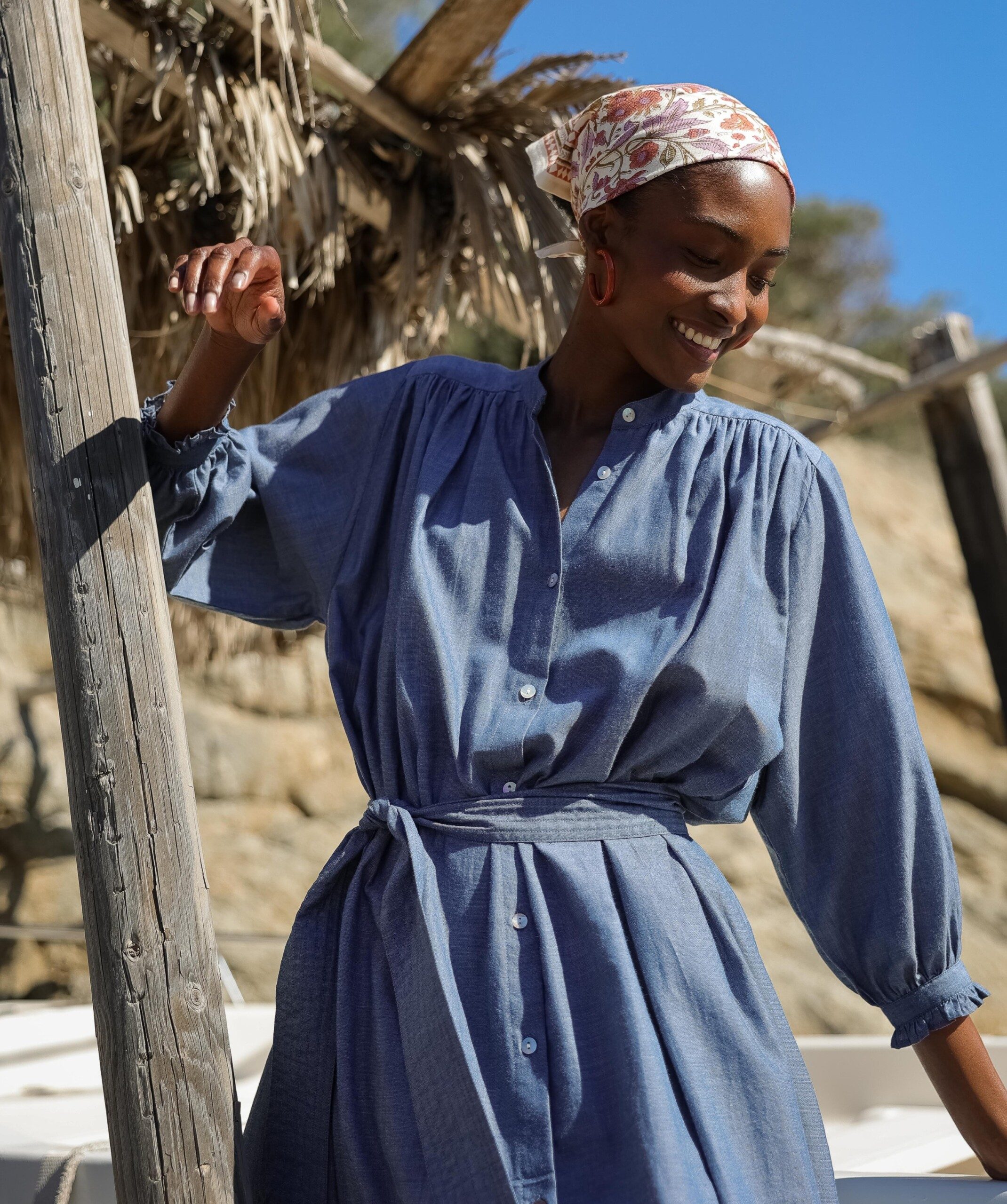 Robe Toscane – Chambray Bleu