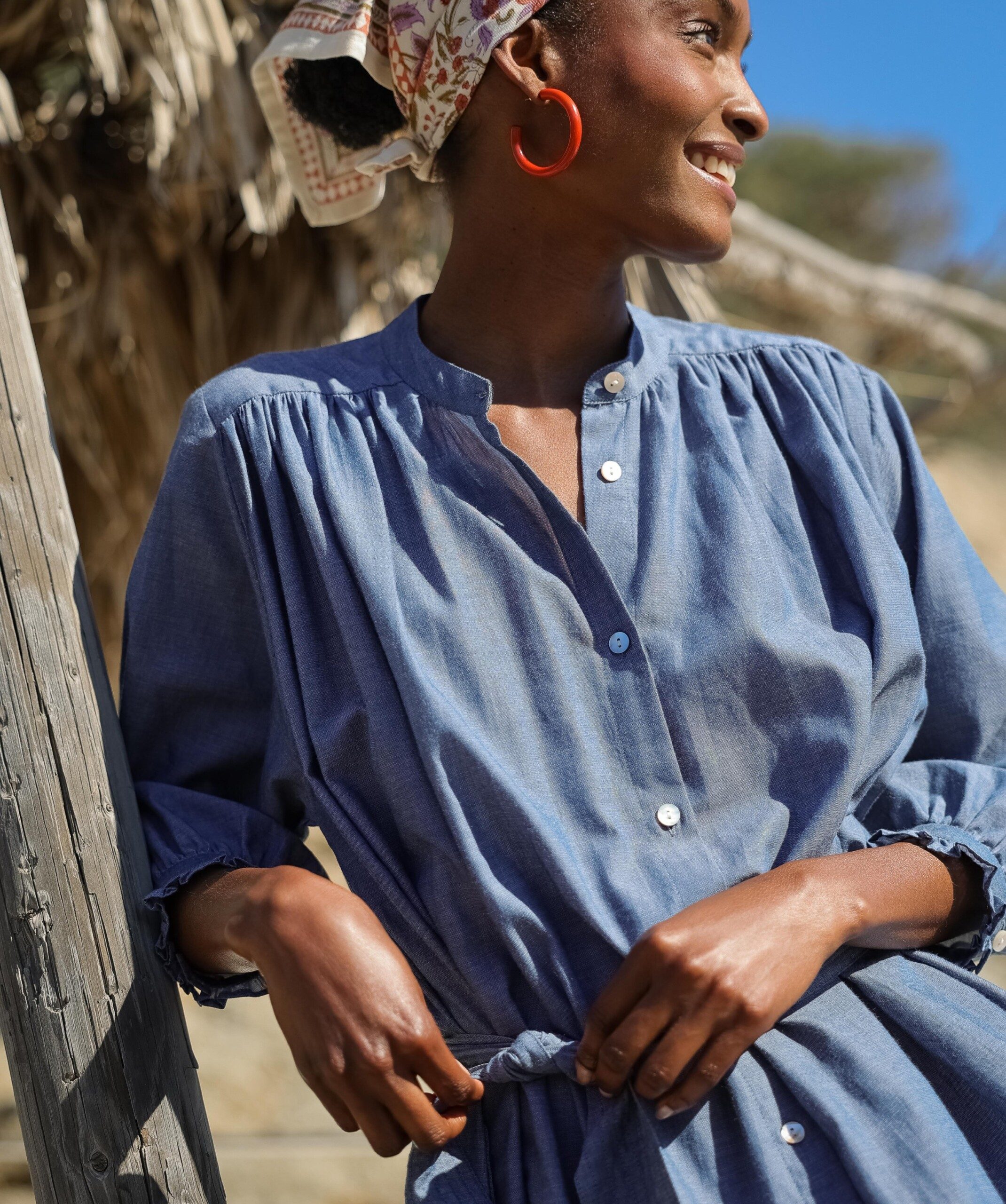 Robe Toscane – Chambray Bleu