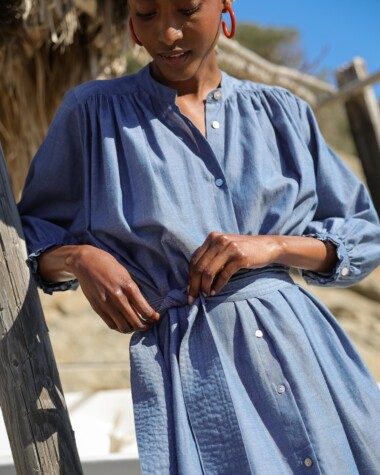 Robe Toscane – Chambray Bleu
