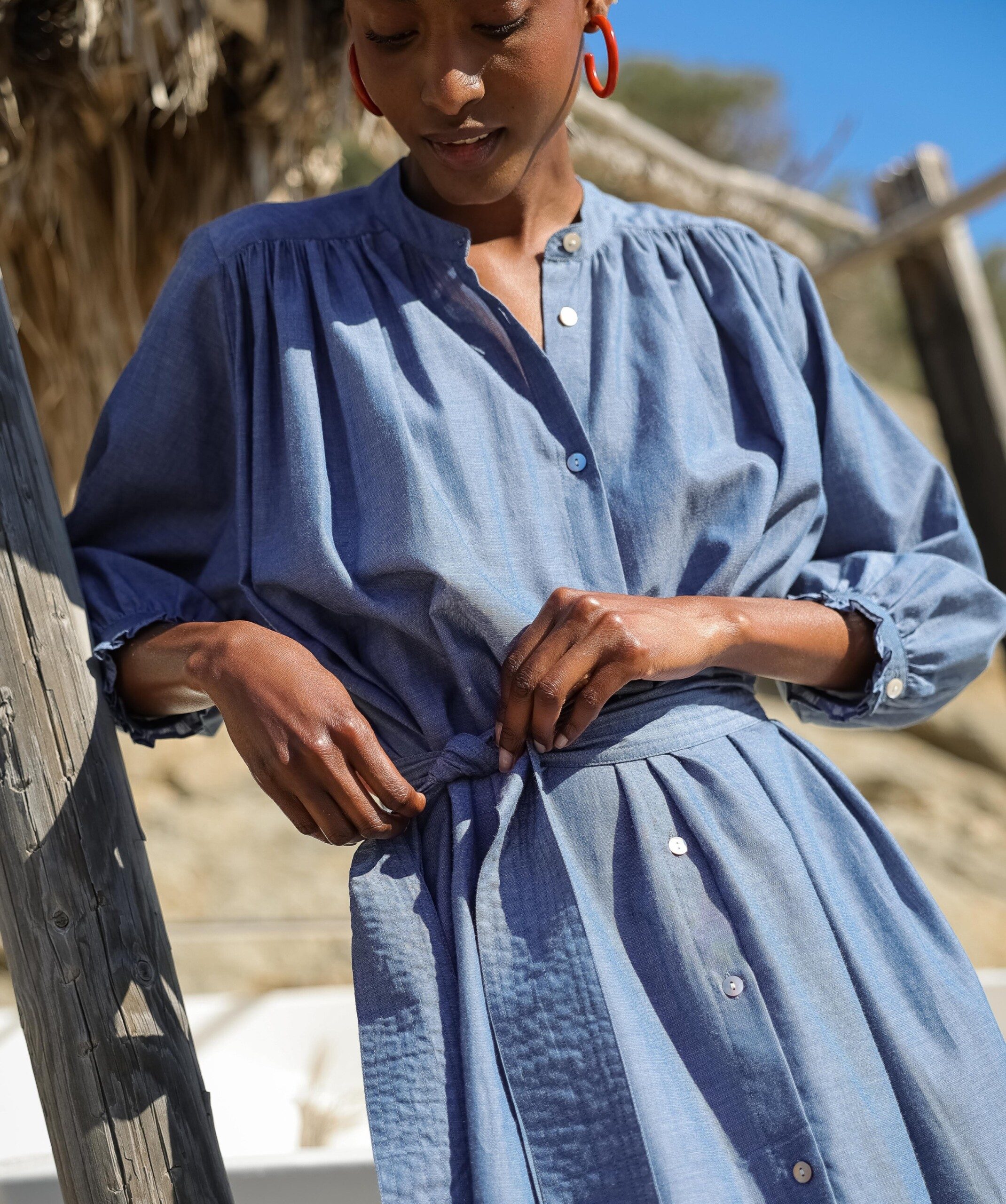 Robe Toscane – Chambray Bleu