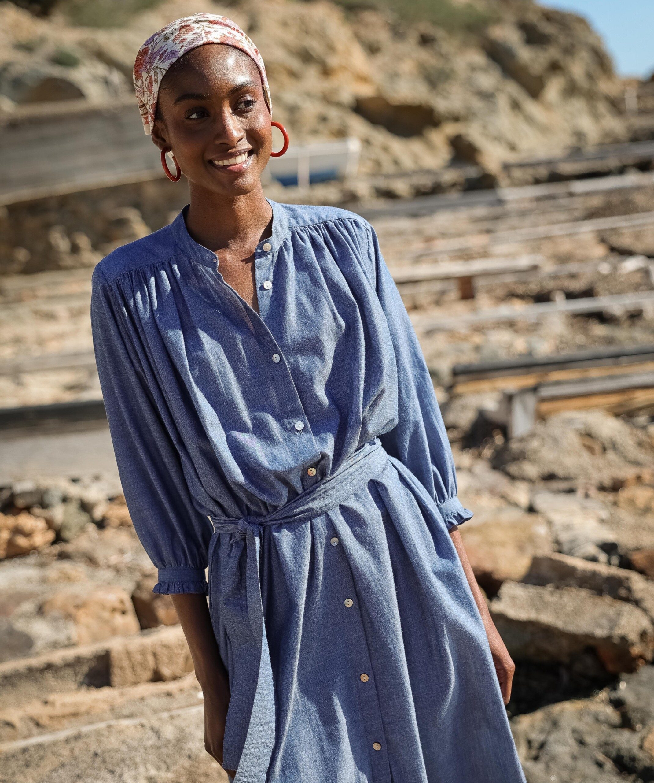 Robe Toscane – Chambray Bleu