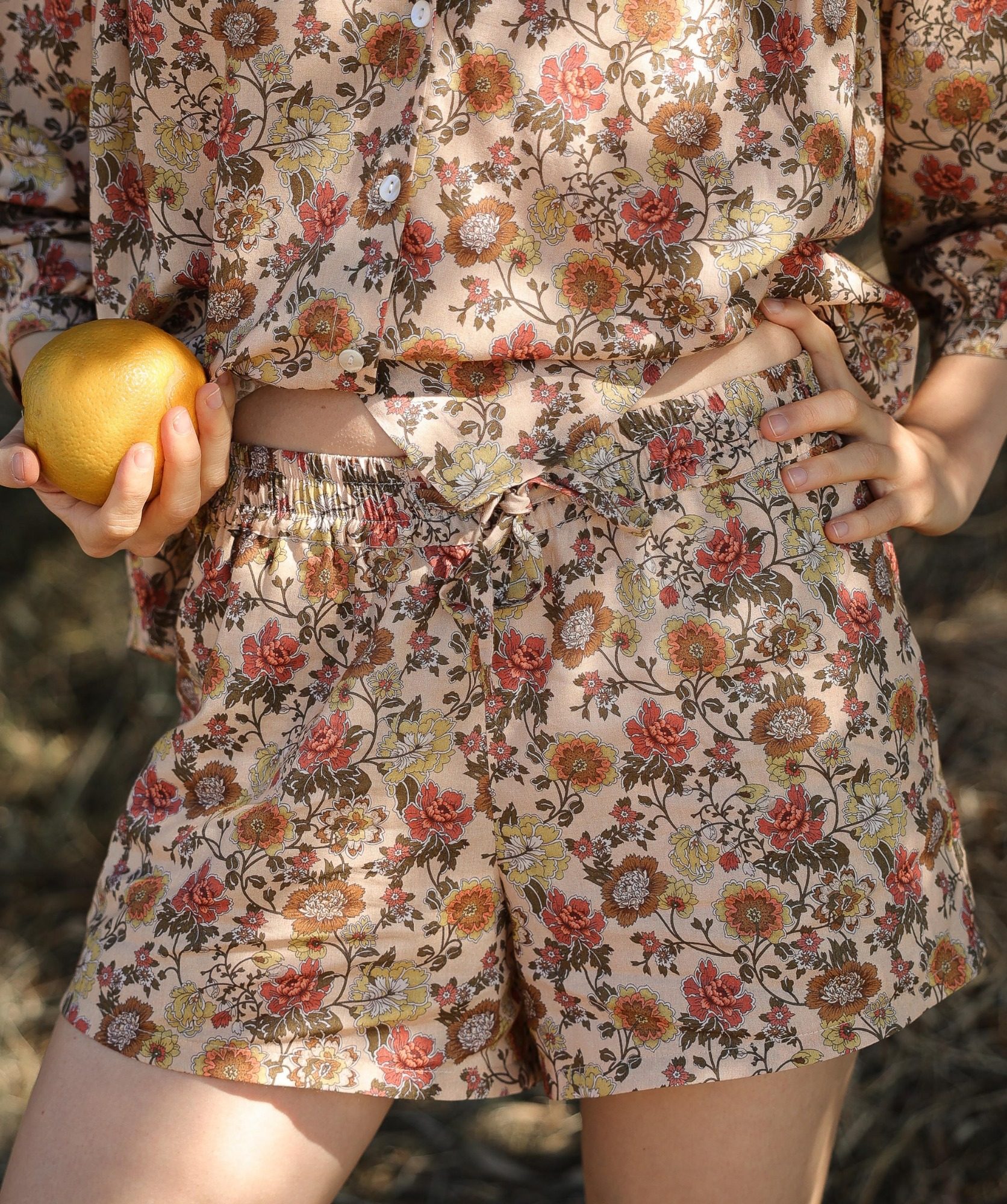 Short Cali – Imprimé Antoinette Terracotta