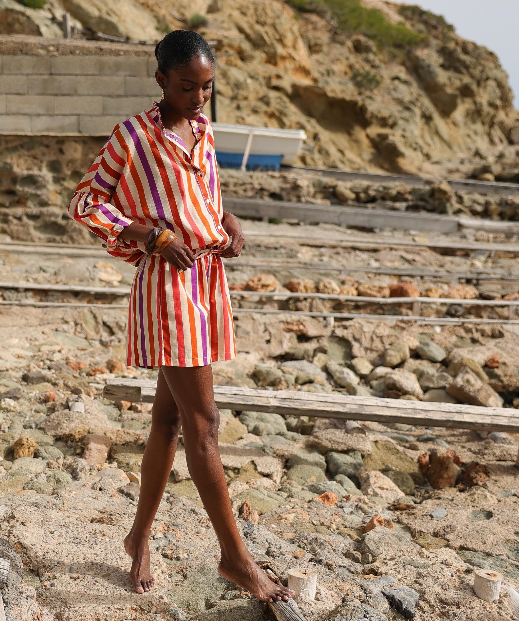 Short Castel – Rayure Multicolore