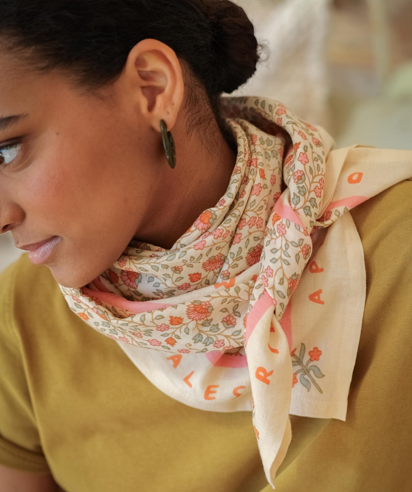 Foulard grand format – Rosa Sorbet d’Été