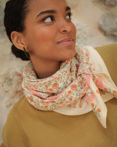 Foulard grand format – Rosa Sorbet d’Été