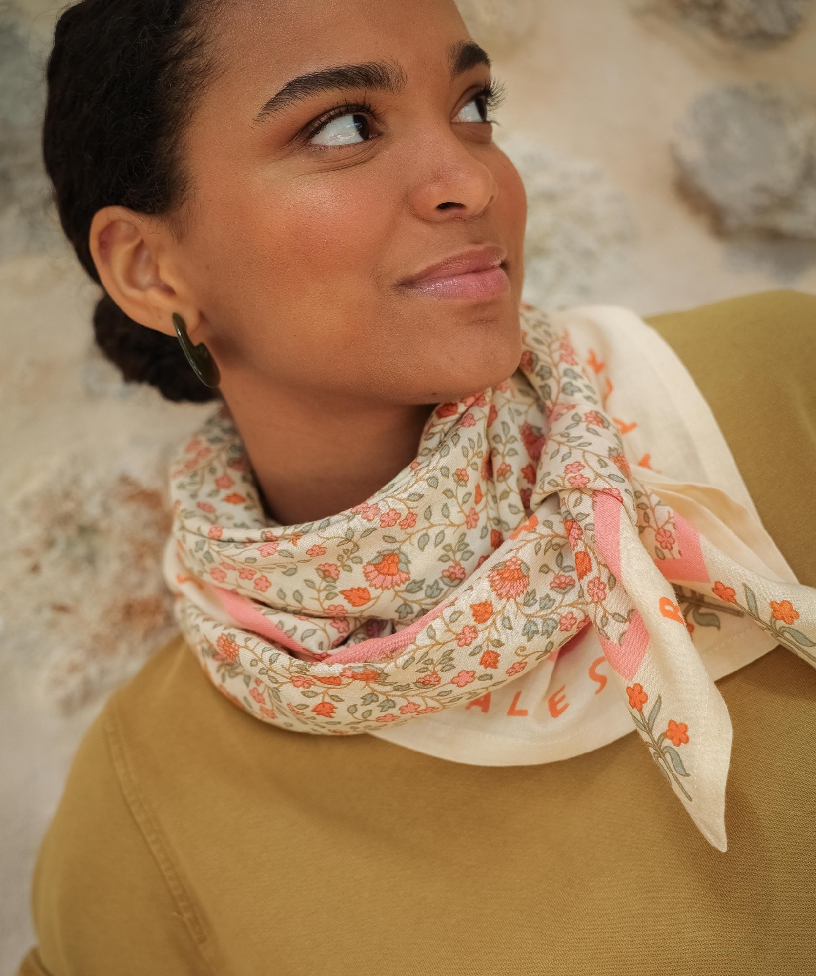 Foulard grand format – Rosa Sorbet d’Été