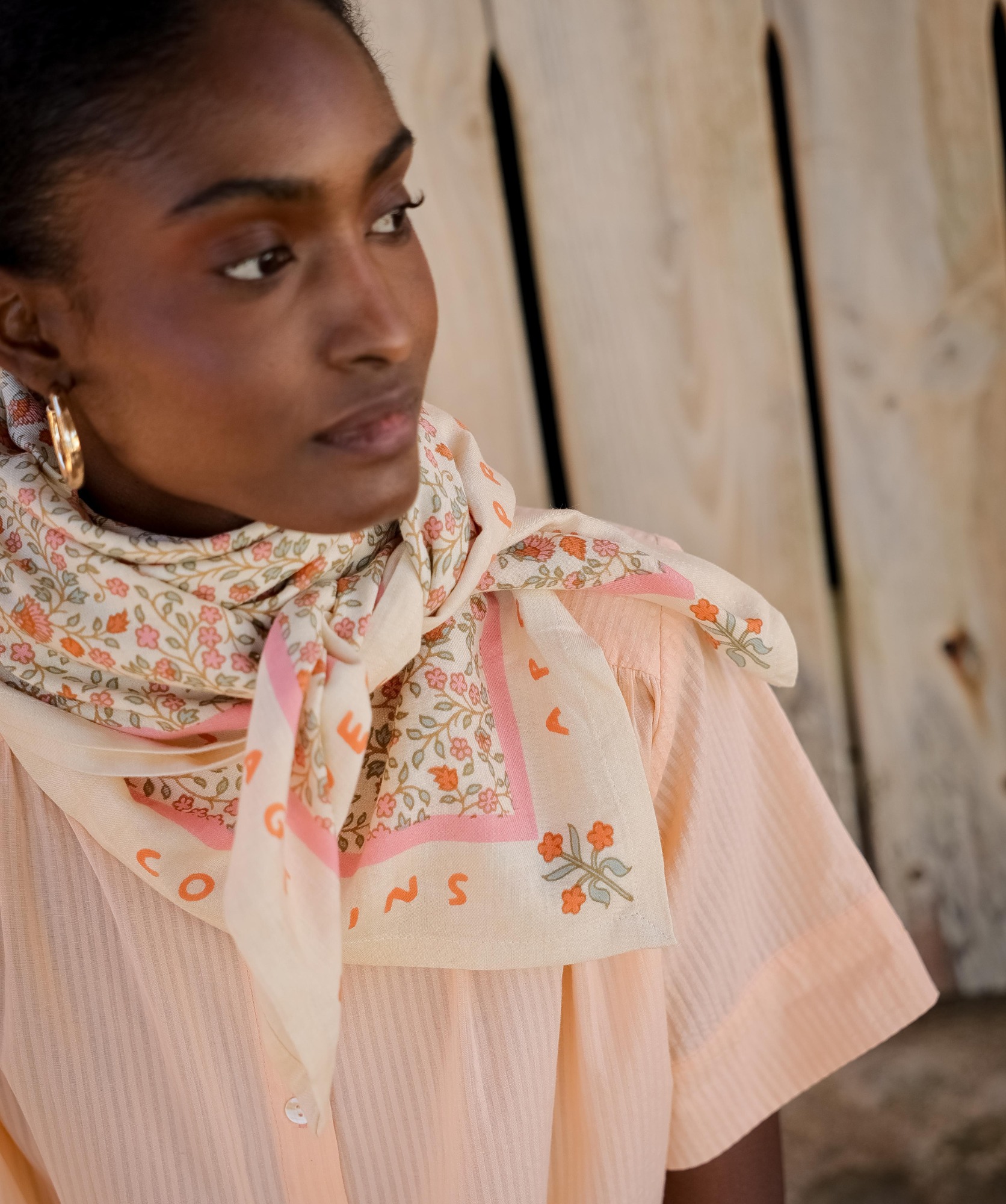 Foulard grand format – Rosa Sorbet d’Été