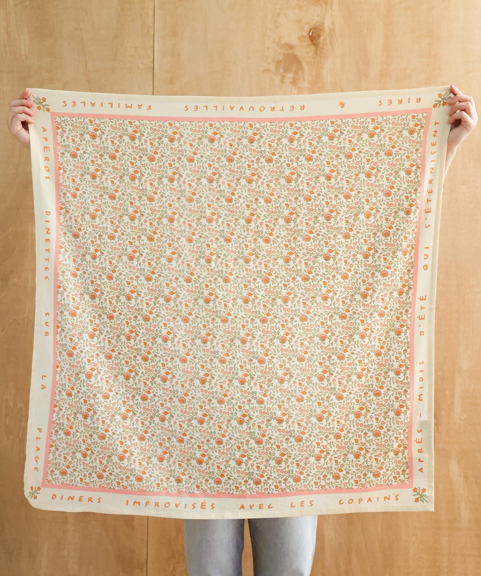 Foulard grand format – Rosa Sorbet d’Été