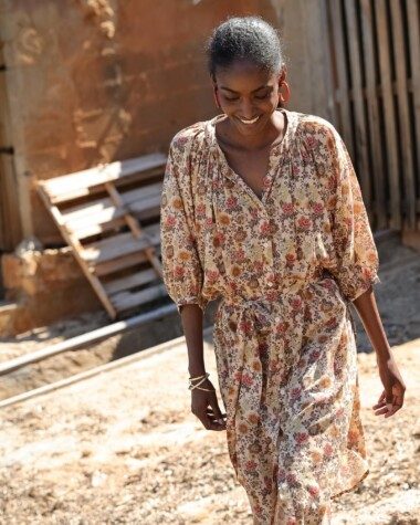 Robe Salvador – Imprimé Antoinette Terracotta