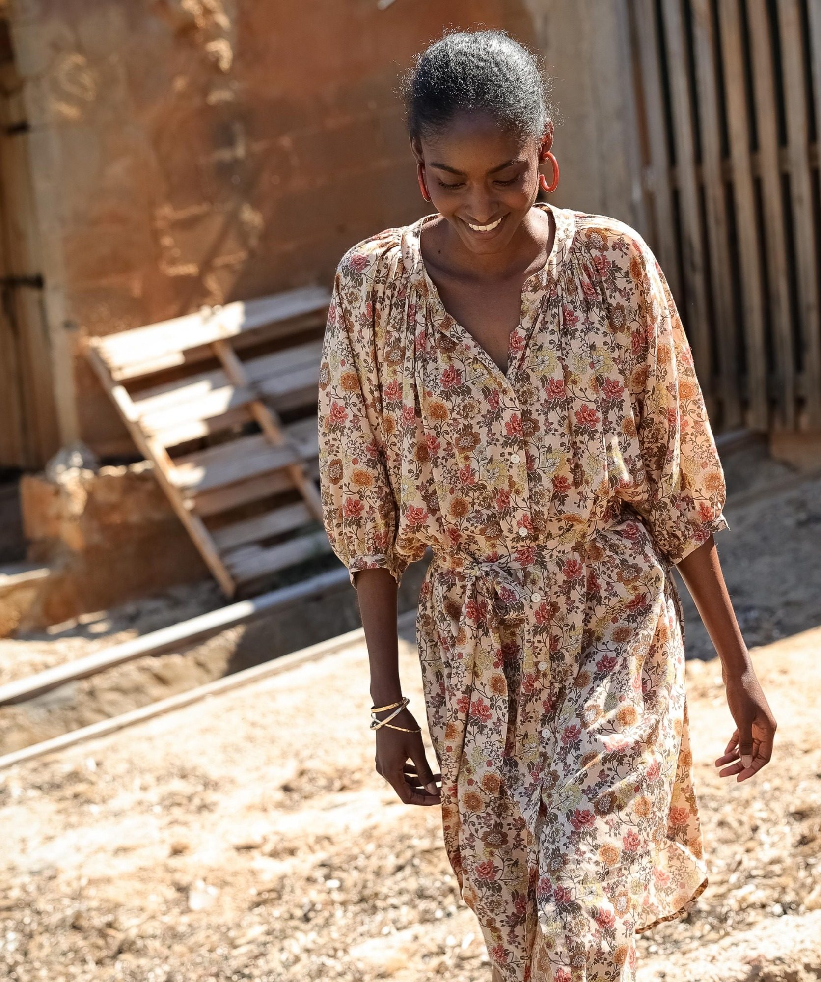 Robe Salvador – Imprimé Antoinette Terracotta