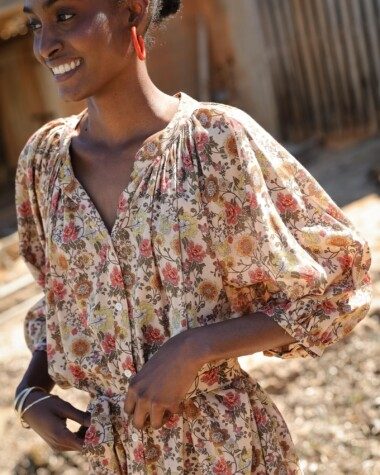 Robe Salvador – Imprimé Antoinette Terracotta
