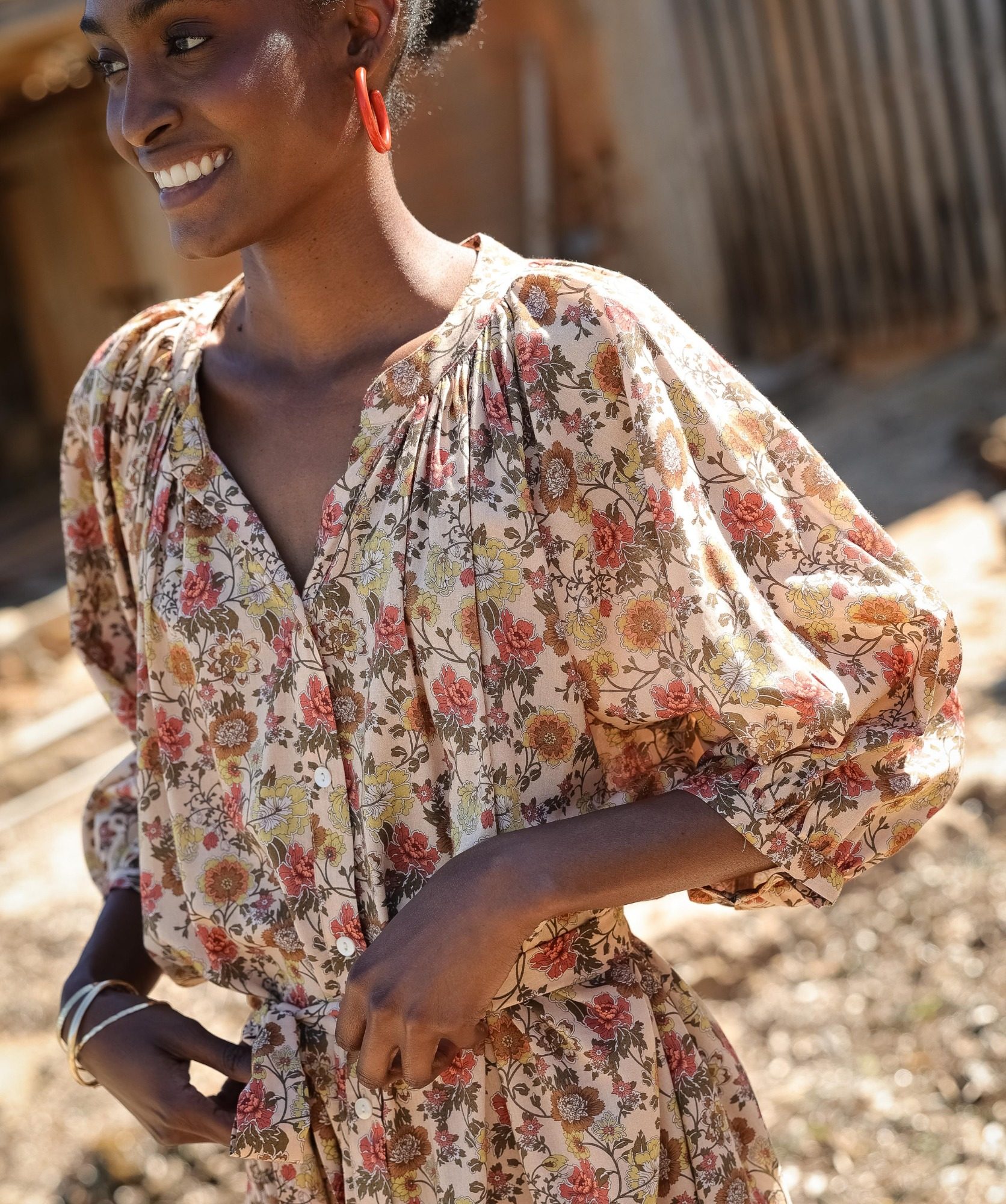 Robe Salvador – Imprimé Antoinette Terracotta
