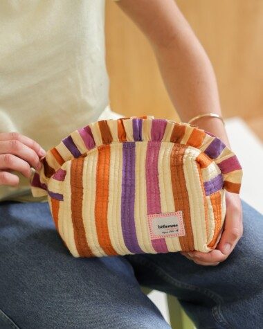 Trousse de toilette Bonnie petit format – Rayure Multicolore