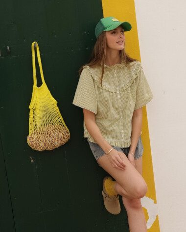 Chemise Bayan – Carreaux seersucker citrus