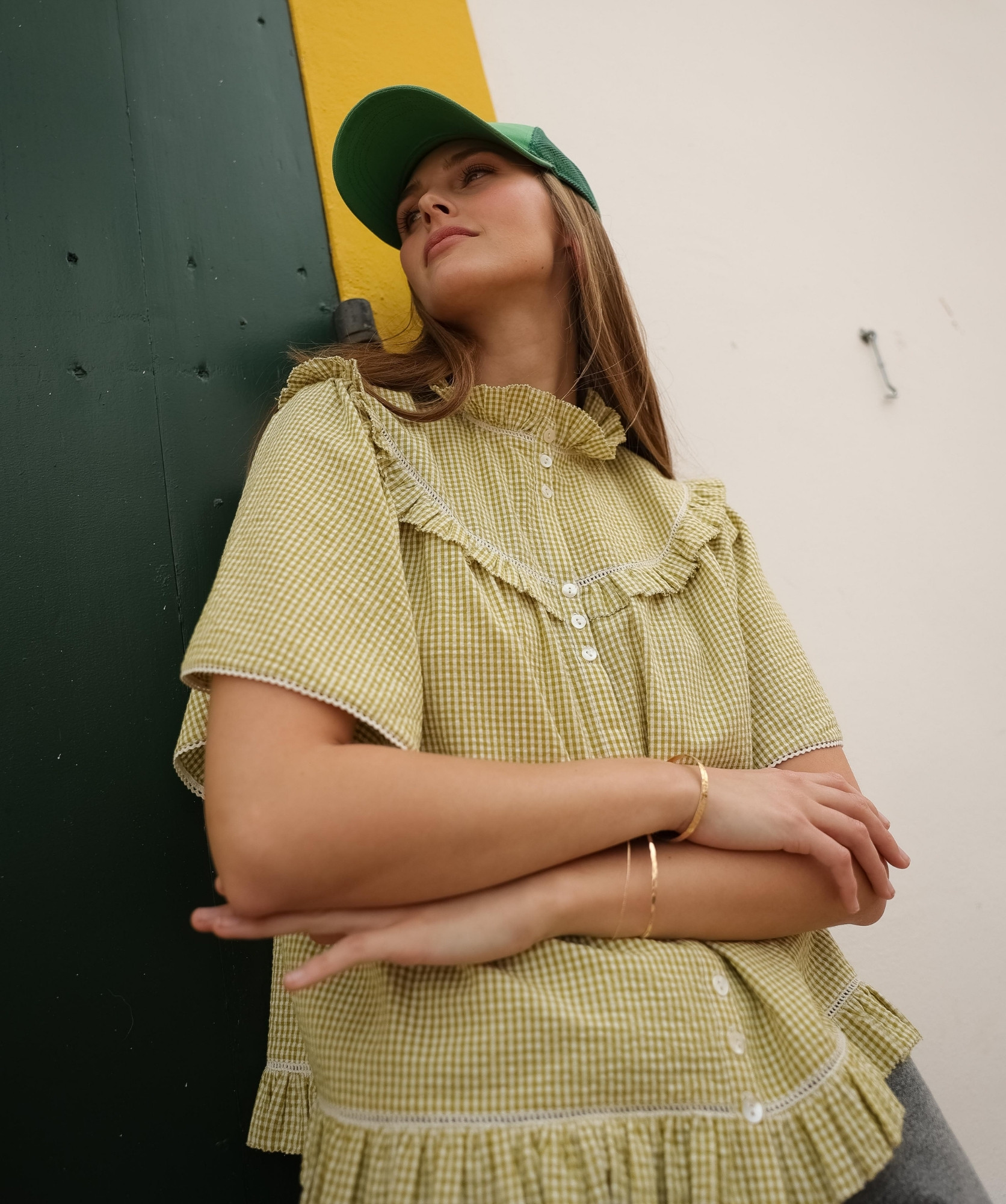 Chemise Bayan – Carreaux seersucker citrus