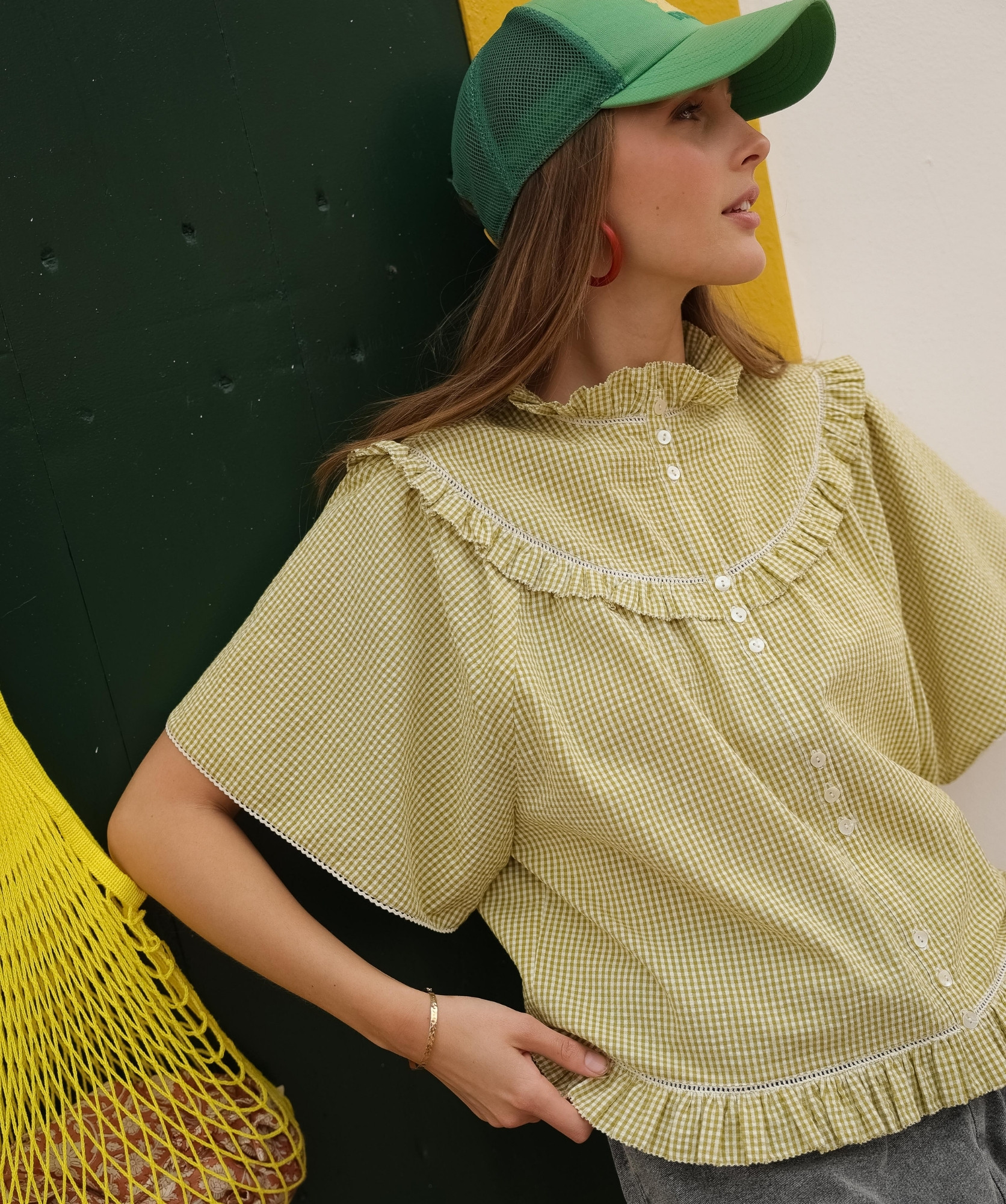 Chemise Bayan – Carreaux seersucker citrus