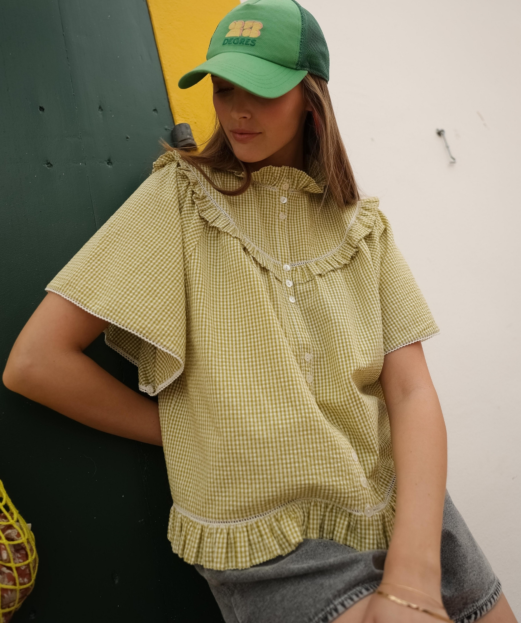 Chemise Bayan – Carreaux seersucker citrus