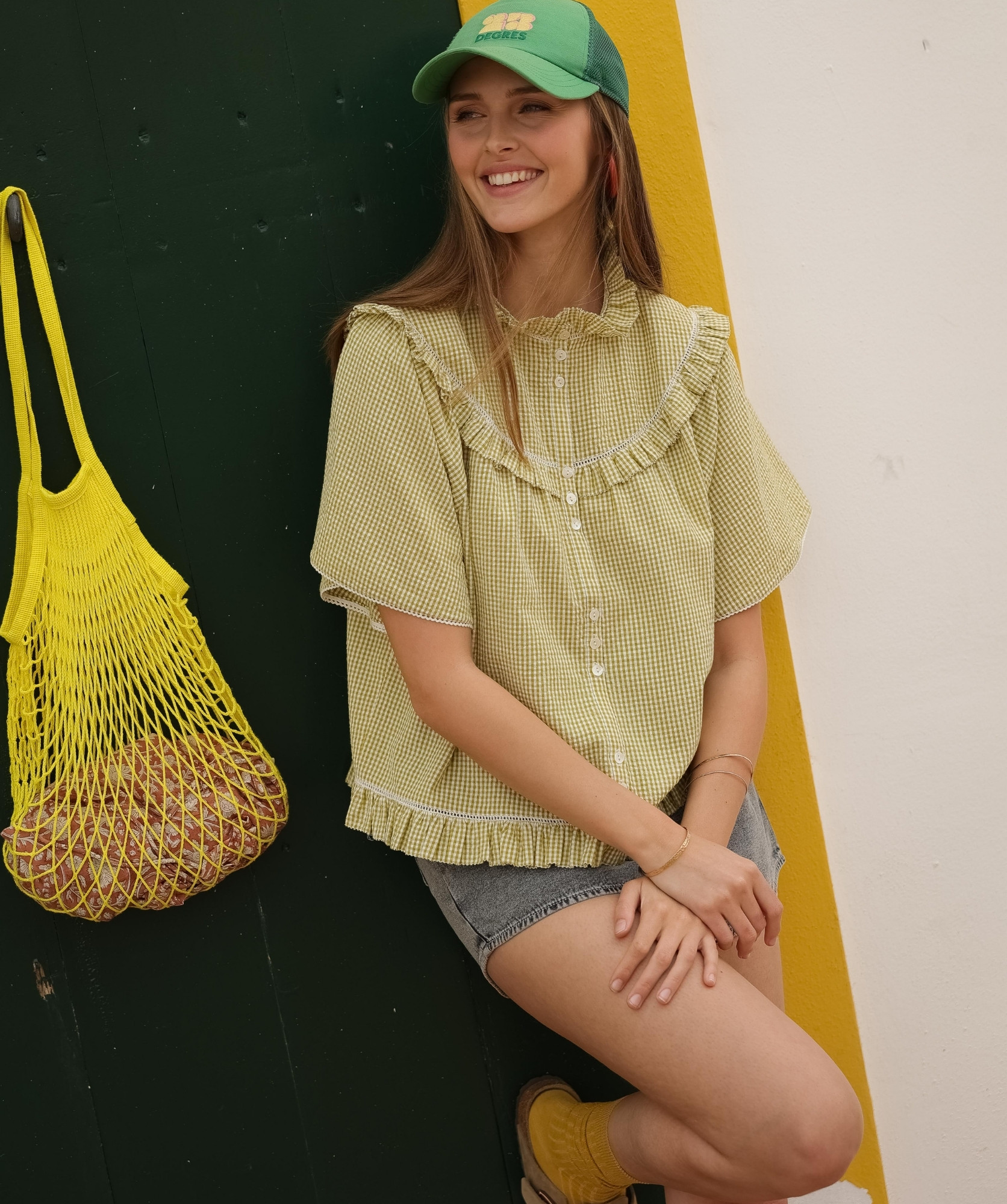 Chemise Bayan – Carreaux seersucker citrus