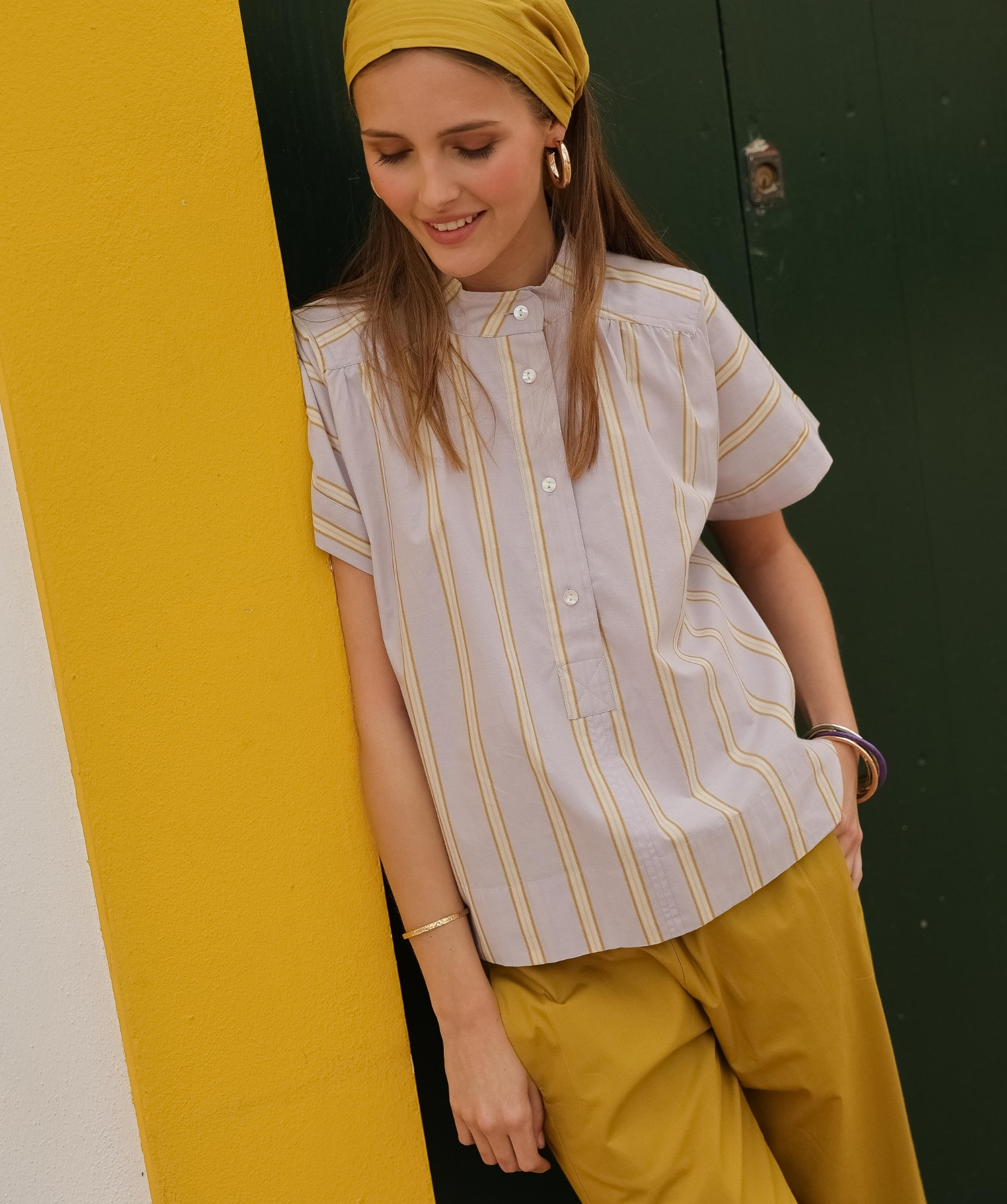 Blouse Durham – Rayure Ostuni Lilas