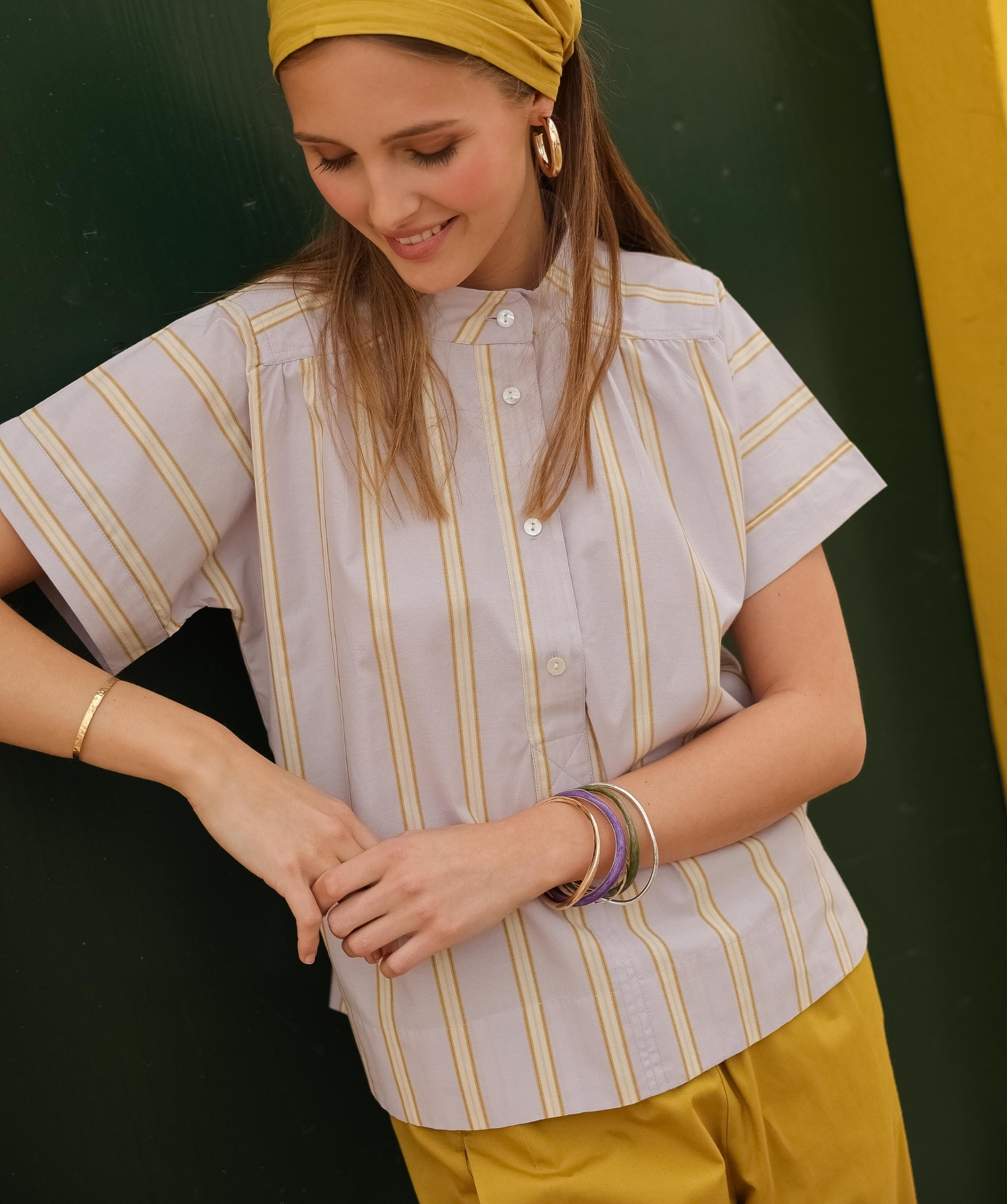Blouse Durham – Rayure Ostuni Lilas