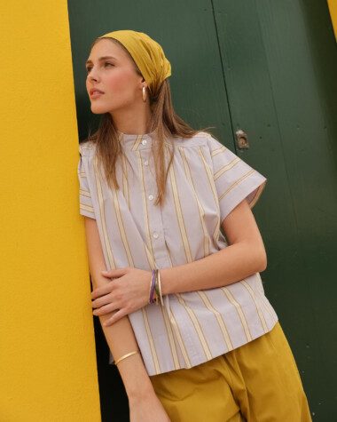 Blouse Durham – Rayure Ostuni Lilas