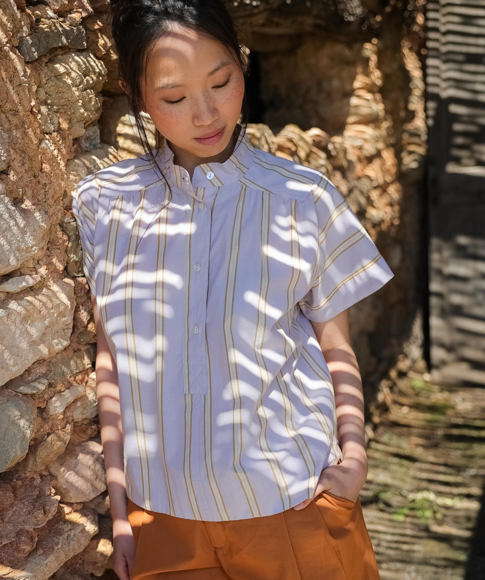 Blouse Durham – Rayure Ostuni Lilas