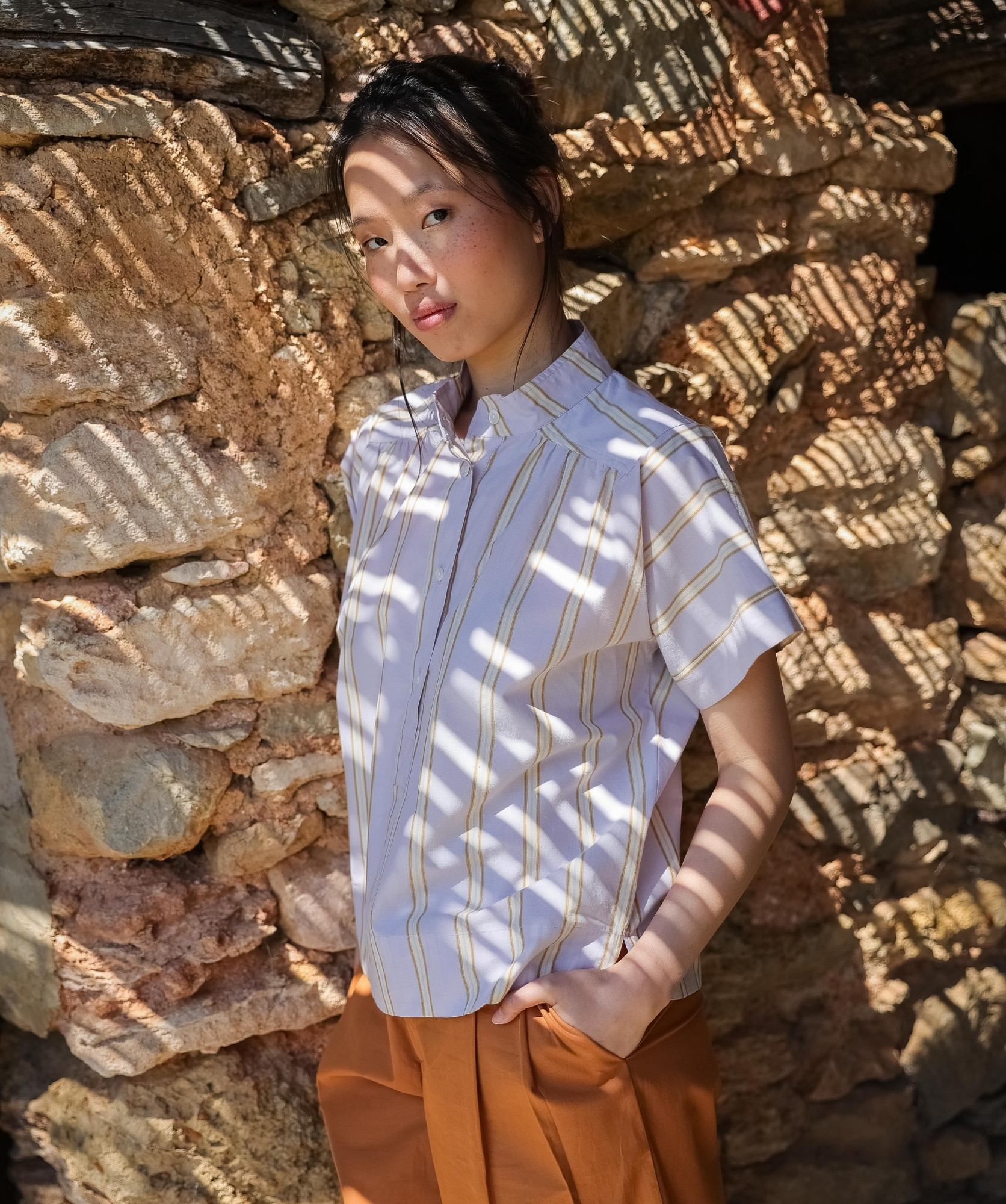 Blouse Durham – Rayure Ostuni Lilas